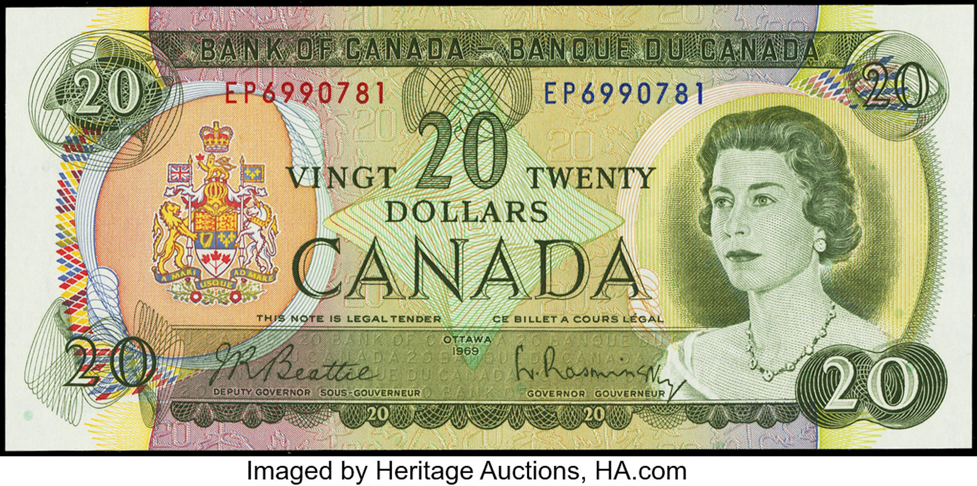 Most Treasured Banknotes Canada 5 Dollar $5 1979 UNC P 92 Lawson-Bouey